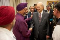 Religious leaders in Singapore attend a devotional with President Russell M. Nelson on Wednesday, November 20, 2019. Many of these leaders participated together in May at an event with the Church to promote interfaith harmony and unity in Singapore.